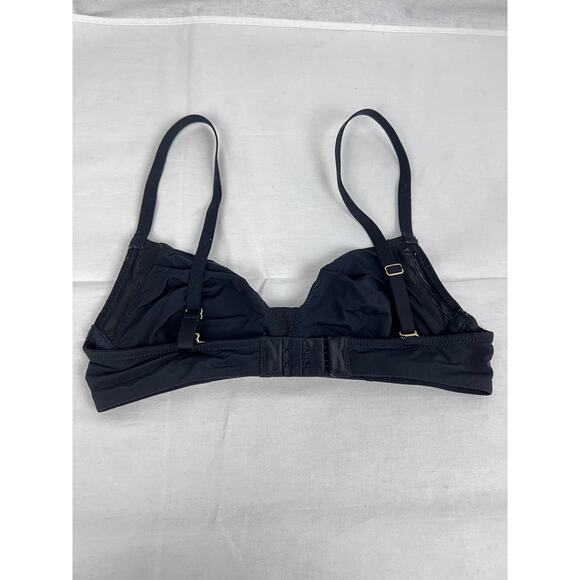 Madewell Bralette Sammie Mesh Trimmed Triangle Black Lounge Minimalist Capsule - Picture 2 of 6